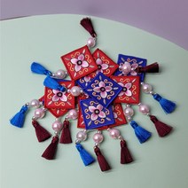 우리공방 수반장 추천상품/ 악세사리 소품/ 와펜+미니태슬+진주 결합세트 악세사리/ 다용도 쓰임/ 전통무늬 상품