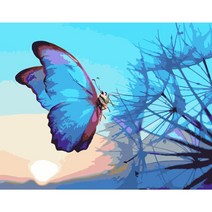 빅사이즈 물감3배 모모픽스페인팅 호랑이 백호 고양이 나비 호작도 대형 60x75cm 동물 성공을 부르는 유화그리기 앙리 마티스 루소 명화 그림, WG05 (대형)민들레나비