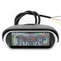 게이지연료보트 낚시배 바다낚시 레저 밸리 선외기엔진 2in 1 범용 12.0V/24V LCD 액정 자동차 디지털 수평, 01 Black