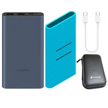 샤오미 7세대 10000mAh 22.5W 대용량 고속 충전 보조배터리, 7세대1만(네이비), +케이스+CtoC케이블+파우치