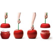 퀼리 체리 쓰레기통 휴지통 플라스틱 빨간색 24x24x44.5cm QL10128 독일배송