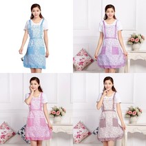 깜찍패션 플라워 꽃무늬 레이스 방수 신혼 업소용 예쁜 주방 주부 카페 원피스 앞치마, 공주앞치마_퍼플