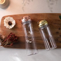 국산 투명 피그 마이보틀 판촉물 인쇄 텀블러 350ml 물병 플라스틱 휴대용, 골드