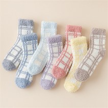 믹스MICS 체커 남녀공용 수면양말 임산부 산후조리 소프트 컬러 보온 남자 여자 털 안 빠진 수면양말 선물 세트 프리미엄 5P 7P