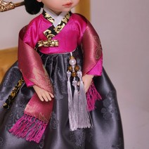인형 한복 DIY 자주숄 저고리 세트 USD 베이비돌 파올라레이나 연지 미미, 원단만, 26cm USD
