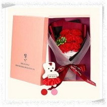 비누 꽃다발 졸업식 입학식 발렌타인데이 화이트데이 선물 꽃 졸업 입학 생일 여친 프로포즈, 02.카네이션비누꽃-레드