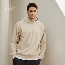 ADIO8E 남자 후드배색 나그랑 무지 오버핏 얇은후드티 긴팔티 긴팔 면티 티셔츠