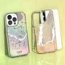 엘마 갤럭시S10 5G (G977) 서울 뉴욕 런던 파리 맵 지도 홀로그램 휴대폰 케이스