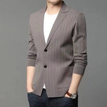 FANSYLI 봄 가을 남자 슬림 니트 카디건 정장코트 자켓 2A2