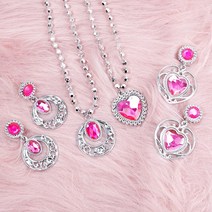 핑크풋 15 반짝반짝 공주 쥬얼리 목걸이 귀걸이 세트