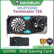 maxsun 새로운 nvidia 그래픽 카드 geforce rtx3060 터미네이터 12g gpu gddr6 메모리 데스크탑 컴퓨터용 192bit pci express x16 4.
