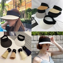 골프 여성 썬캡 연예인 패션 돌돌이 모자 여름 페도라, 화이트