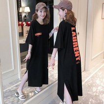기타 S64950 박스핏 등레터링 반팔롱원피스 면원피스 Big