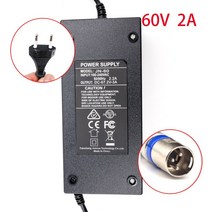 전동킥보드배터리 24V 36V 48V 60V 2A 전기 자전거 스쿠터 전기 충전기 호버 보드 밸런스 휠, 10 60V A