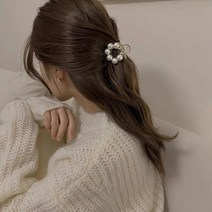 깜찍 반머리용 진주 원형 일자 집게핀 2종