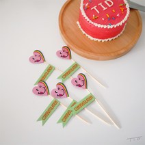 티드 콩그레이츄레이션 축하 하트 데코픽 케이크픽, 1개