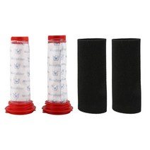보쉬 애슬릿 무선 진공 청소기용 메인 스틱 필터 + 폼 인서트 세척 가능 각 2 개, 01 Red and black