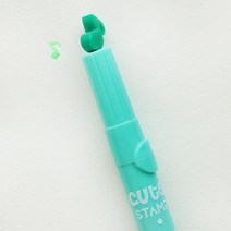 귀여운 캔디 컬러 카와이 형광펜 크리에이티브 DIY 스탬프 펜 마커 펜 학교 용품 사무실 문구 1 개, 04 green