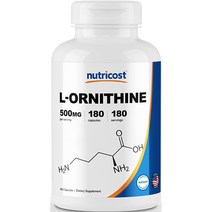 뉴트리코스트 L 오르니틴 500mg 캡슐 180캡슐 1서빙 500mg 180회분 L-Ornithine Capsules [180 CAPS], 180정, 1개
