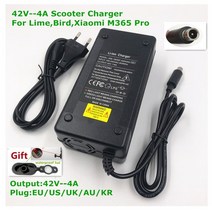 전동킥보드충전기 42v 4a 전기 스케이트보드 어댑터 스쿠터 라임 버드 36v mijia m365 pro 자전거 액세서리 고속 충전기 euusauukkorea 플러그, 유럽 ​​연합