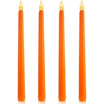 Honoson 876015 할로윈 LED 테이퍼 캔들 4개 세트 불꽃 없는 깜박임 양초 하누카 크리스마스 재림절 의식 휴일 교회 축하 홈 데코용 오렌지, 주황색.