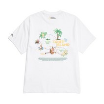 정품 내셔널지오그래픽 N222UTS904 세미 오버핏 그래픽 반팔 티셔츠 WHITE