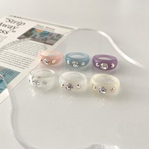 큐빅 파스텔 볼드 호마이카반지 6color