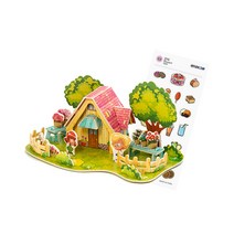 입체 퍼즐 3D 종이모형 만들기, 정원＋스티커증정, 1set