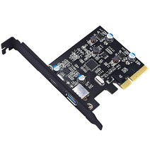 PCI-E PCI Express to USB 3.en 2 1bps 타입 A+타입 C 확장 카드 Asmedia 칩셋 Windows 7/8/8.1/10/Linux Kernel 전용 T