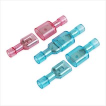완전 절연 와이어 크림프 블루.레드 5개묶음 터미널 배선 전기 커넥터, 레드 플러그(5개)