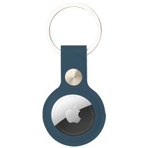 모할랩 에어태그 airtag 스마트태그 가죽 키링 케이스, 블루, 1개