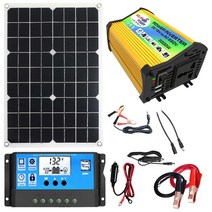 태양광 시스템 RV 가정용 완벽한 전지 패널 키트 전원 3000W 인버터 고속 충전 듀얼, 01 110V