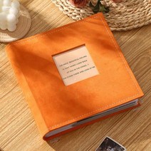 웨딩앨범 포토앨범 200 사진 6X4 인치10X15cm PU 커버 포켓 포함5X35 quot127X95cm 및 메모 영역 Interstitial White Inside Album, orange
