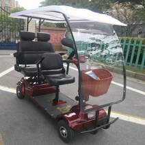 노인전동차 장애인전동차 노인용 전동스쿠터 실버, 옵션11 간이 차고 + 레인 커튼 _48V