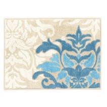 센코 DECORMUSEE 사밀라 목욕 매트 약 45 × 60cm 블루 그레이 다 마스크 무늬 항균 방취 일본제 32096