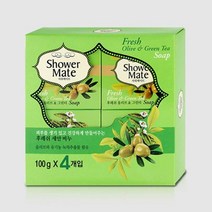 샤워메이트비누 100g 4개입 리프레시 올리브, 단품, 단품