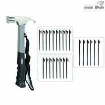 오션웨일 탄소강헤드 그레이 망치 + 고강도 단조팩 세트 (20cm/30cm/40cm), 단조팩 블랙 40cm (6개)