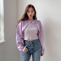 현민 볼레로 크롭 숏 맨투맨티셔츠