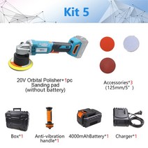 차량용 광택기 리튬 이온 브러시리스 궤도 듀얼 액션 폴리셔 가지 속도 조절 샌딩기 버핑, 5.보라색