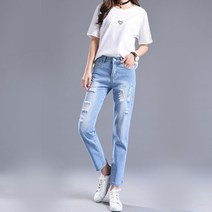 초이앤 예쁜워싱 찢청 찢어진 청바지 디스트로이드진 진청 연청