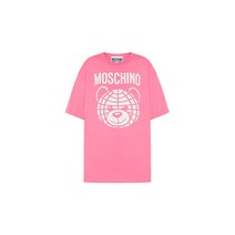 모스키노 테디베어 모티프 여성 오가닉 코튼 티셔츠 V07070541 PINK