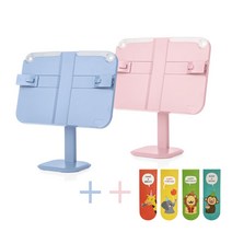 손안에 휴대용 높이조절 독서대 가벼운 소형 플라스틱, 핑크+책갈피2p