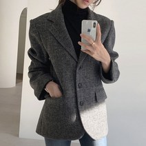 아이엠몽 여성 단추 포인트 데일리 자켓 모제니