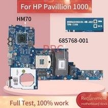 685768-001 685768-501 HP pavilion 1000 노트북 메인 보드 6050A2493101 SJTNV HM70 DDR3 노트북 마더 보드, Support Pentium