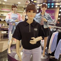 더데이걸 NC광주역 주니어 여아 카라 반집업 반팔티 초등학생 여아 카라 반집업 크롭반팔티