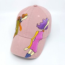 여성골프모자 캡모자 볼캡 작은두상 골프장 패션 골퍼 캡 여행 패션 캐릭터 소두 골린이, 베이비핑크캡+땀패드10장