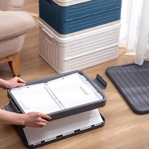 여행트렁크 튼튼한 접이식 리빙박스 다용도바구니 장바구니 옷보관함 공간정리 수납도구 생활용품수납함, 블루-M