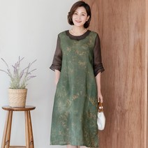 꽃잎카라 인견 생활한복 원피스 KD204127