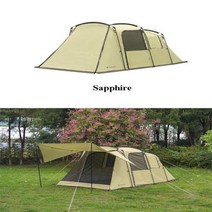 Landwolf대형 공간 터널 텐트 아웃도어 캠핑 여행 48 인용 1 홀 슬리핑룸 스톰 방, Sapphire tent+CN