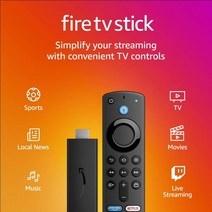 Fire TV Stick with Alexa Voice Remote (includes TV controls) free & live TV without cable or satell, 기본